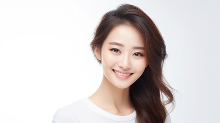 young woman with bright skin, care, and therapy with a smile