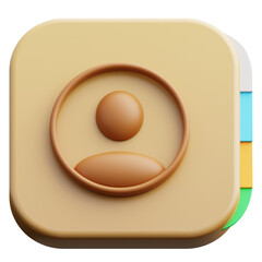 Contacts - Mobile Apps 3D Icon