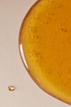 Macro Close-Up of Honey with Air Bubbles