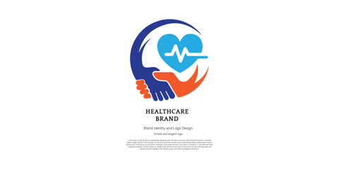 heartbeat and health care logo design for graphic designer and web developer