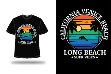 Long Beach Retro Vintage T Shirt Design