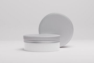 Metallic Jar or osmetic jar 3d rendering for Mockup