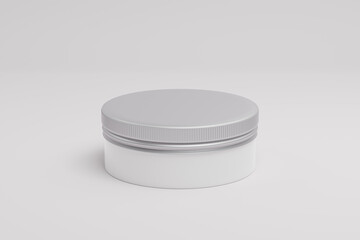 Metallic Jar or osmetic jar 3d rendering for Mockup