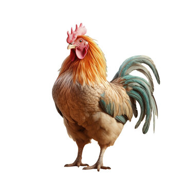 a desi rooster seen up close perched on soil