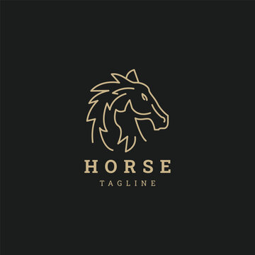 Horse head logo vector icon design template