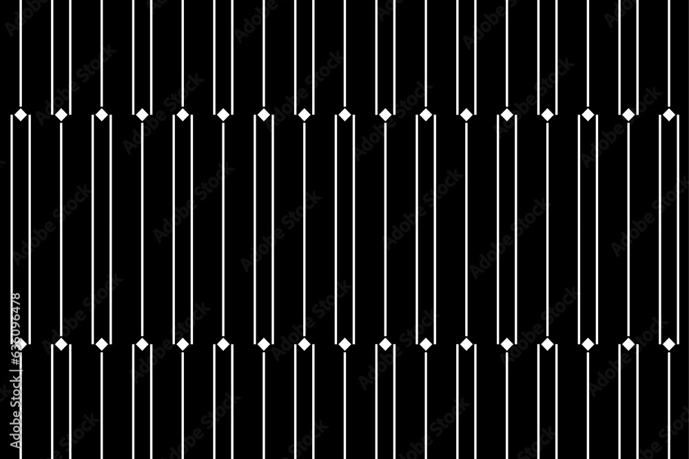 Poster vertical of stripe pattern. design lines and diagonal square white on black background. design print