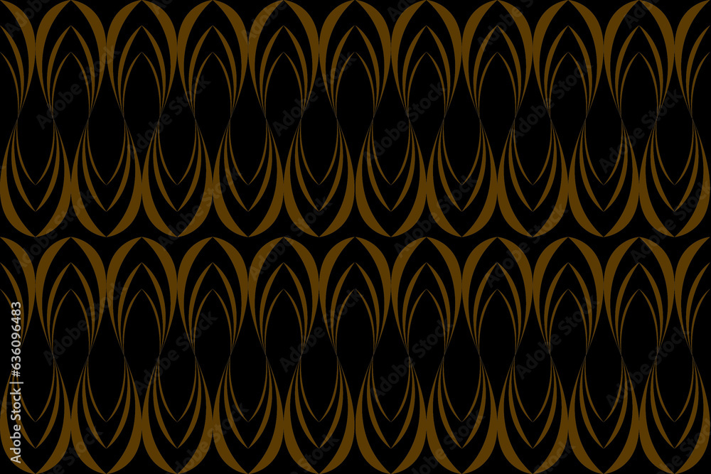 Aufkleber abstract of curve pattern. design wave gold on black background. design print for illustration, text