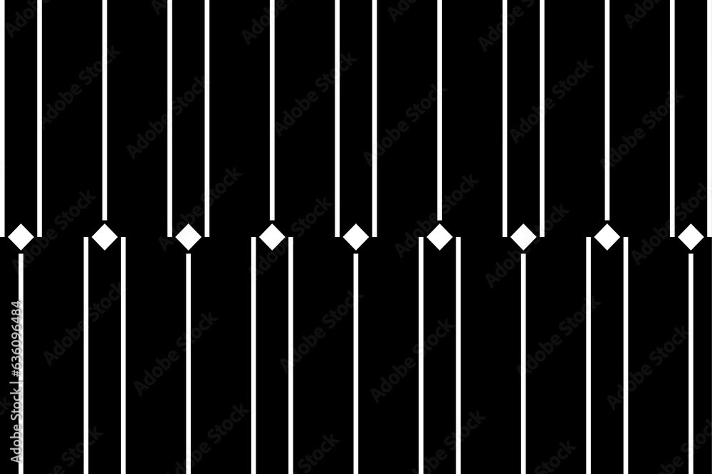 Poster vertical of stripe pattern. design lines and diagonal square white on black background. design print