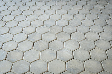 gray stone hexagon floor texture background, exterior design construction industry