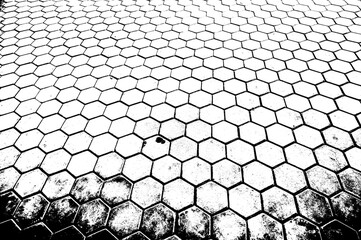 black and white hexagon silhouette texture background