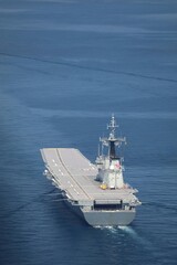 aircraft carrier in the sea.Warship.Naval Forces and Military control of the sea.