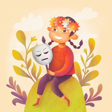 Adopted girl takes off the mask of indifference