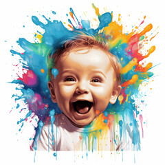 child with paint