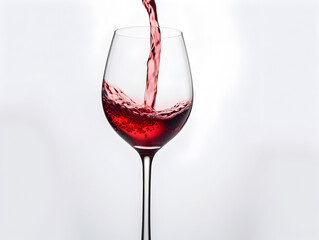 red wine pouring into glass