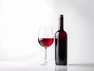 red wine bottle and glass