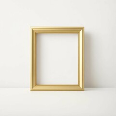 a gold frame on a white surface