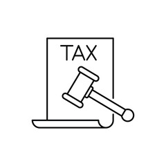 Tax hammer icon design, Business Law icon. isolated on white background. vector illustration
