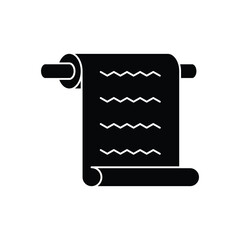 Parchment vector icon. Paper script with text simple icon, isolated on white background. vector illustration