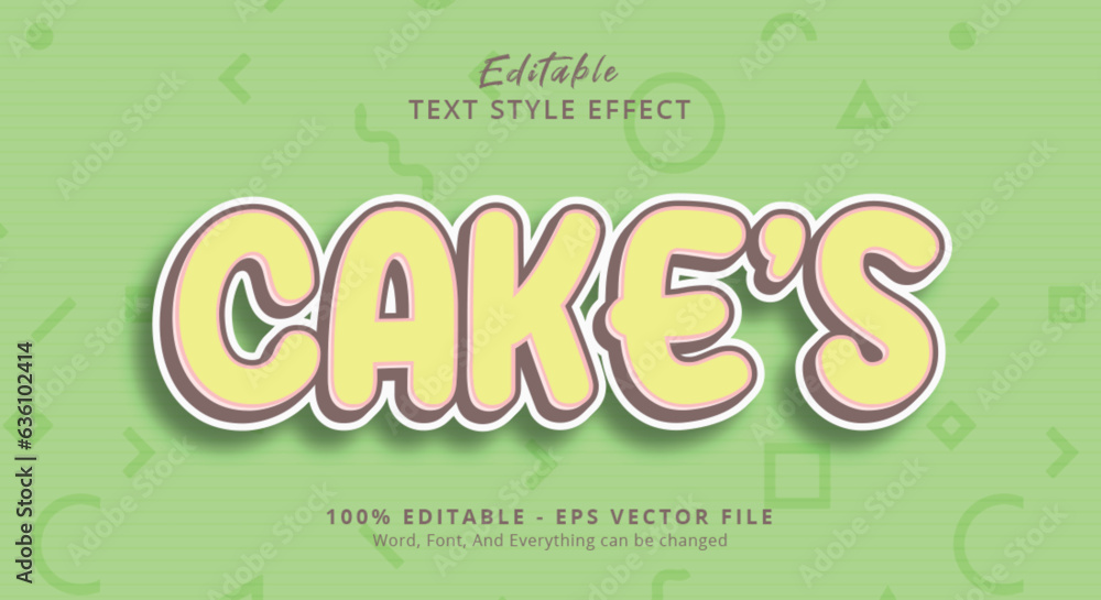 Poster cake's text style effect, editable text effect