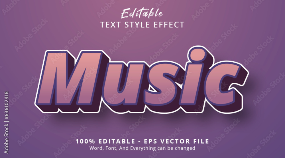 Poster music text with hype gradient style effect, editable text effect