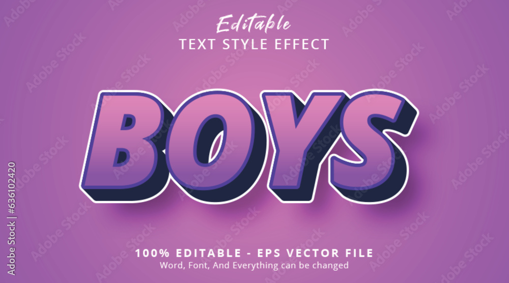 Poster boy's text with hype gradient style effect, editable text effect