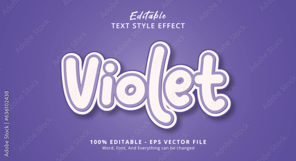 Poster violet text style effect, editable text effect
