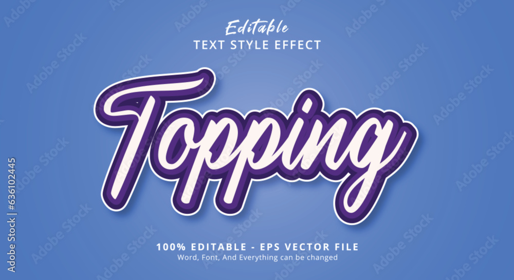 Poster topping text style effect, editable text effect