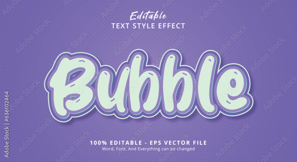 Poster bubble text style effect, editable text effect