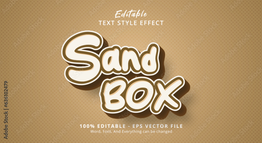 Poster sandbox text style effect, editable text effect
