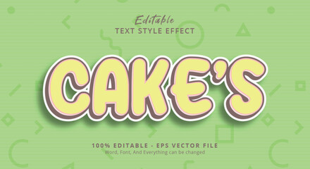 Cake's Text Style Effect, Editable Text Effect