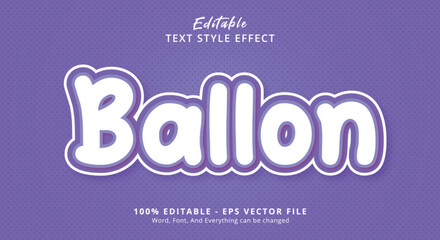 Purple Balloon Text Style Effect, Editable Text Effect