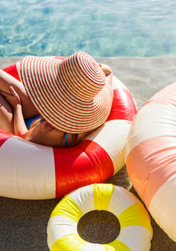 pool floaties in the summer