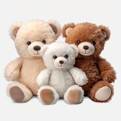 fluffy stuffed animal bear family toys-Generative AI