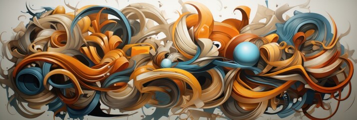 illustration of abstract graffiti background, generative AI - obrazy, fototapety, plakaty