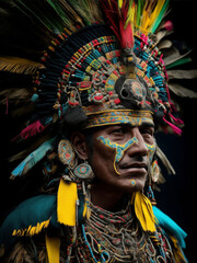 indígena de colores vivos