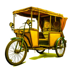 Fototapeta na wymiar Rickshaw , Isolated On Transparent, PNG