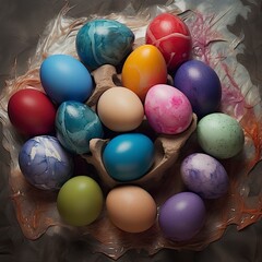 Fototapeta na wymiar Easter colored eggs.