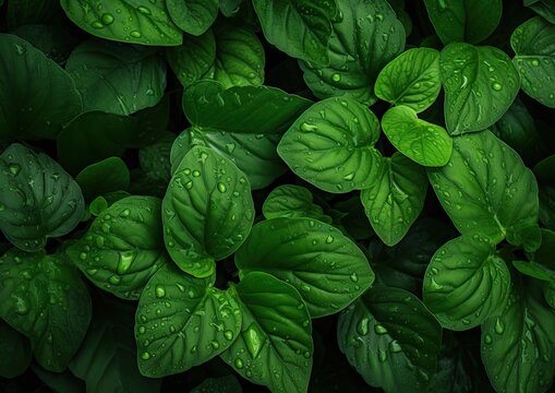 Enchanted Umbral: Mysterious Leaf Backdrop Generative AI