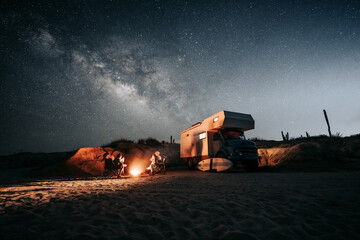 vanlife on the beach in baja california