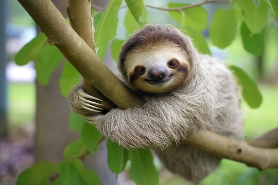 Baby Sloth in Tree in Costa Rica. 