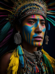 indígena de colores vivos