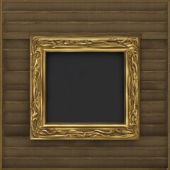 Empty frame for avatar, 3D, cartoonish, simple decorative in gradient wodden background shadow