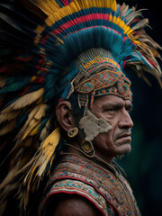 indígena de colores vivos