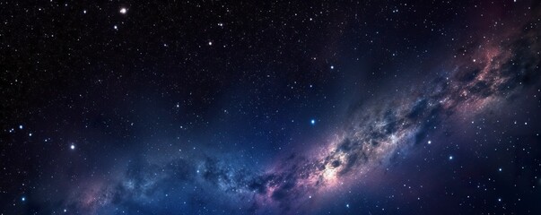 Fototapeta na wymiar a photo of very dark starry night space taken from James Webb Space Telescope, night sky, dark black and dark blue tone, nebula, AI Generative