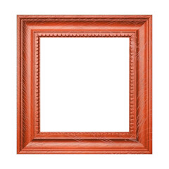 PNG Top view of brown vintage wood photo frame isolated on transparent background for mockup, brown vintage wooden frame. generative ai