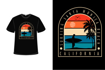 Surfing Retro Vintage T Shirt Design