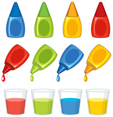 Colorful Water Science Experiment: A Vector Cartoon Illustration