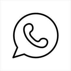 Phone flat icon. Single high quality outline symbol for web design or mobile app.