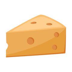 Wine cellar interior element vector illustration. Cartoon drawing of piece of swiss cheese isolated on white background. Alcohol concept