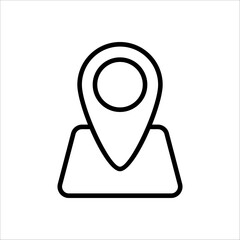 Map pin linear icon vector design. Editable stroke on white background